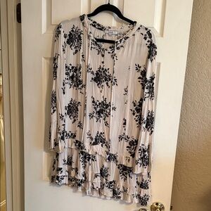 Ro & De Black and White Floral Mini Dress